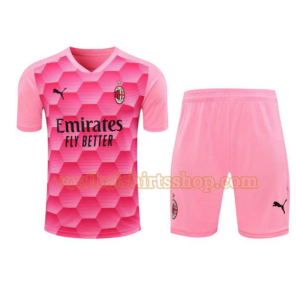 ac milan voetbalshirt+pantalón doelman 2021 mannen roze