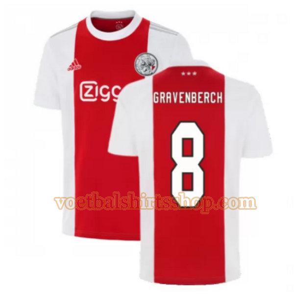 ajax voetbalshirt gravenberch 8 thuis 2021 2022 mannen rood wit