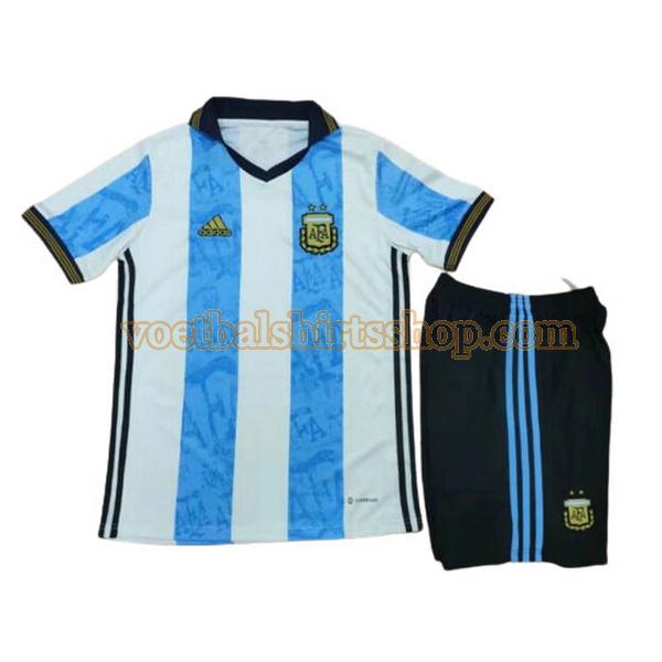 argentinië voetbalshirt commemorative edition 2022 kinderen blauw wit