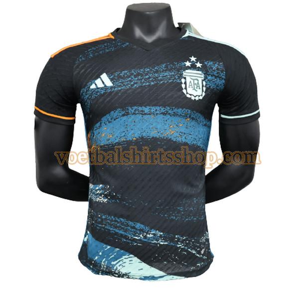 argentinië voetbalshirt special edition 2023 mannen player zwart blauw