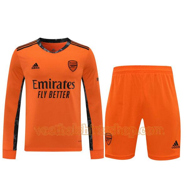 arsenal voetbalshirt+pantalón doelman 2021 mannen lange mouwen oranje