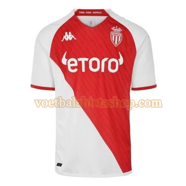 as monaco voetbalshirt thuis 2022 2023 mannen thailand rood wit