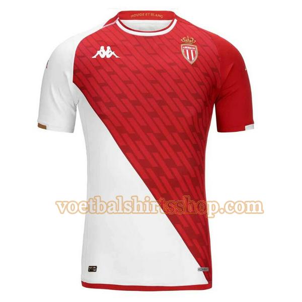 as monaco voetbalshirt thuis 2023 2024 mannen thailand wit rood