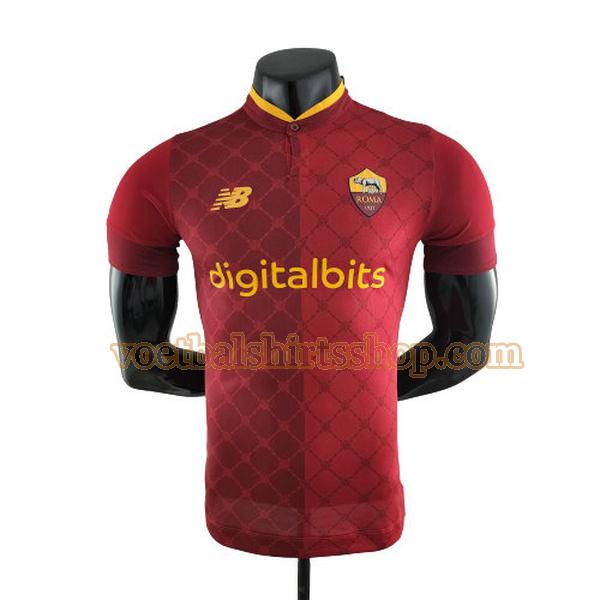 as roma shirt thuis 2022 2023 mannen player rood