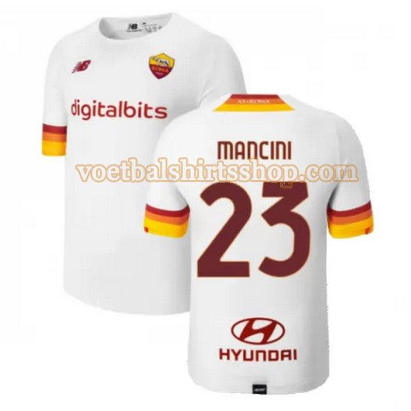 as roma voetbalshirt mancini 23 uit 2021 2022 mannen wit