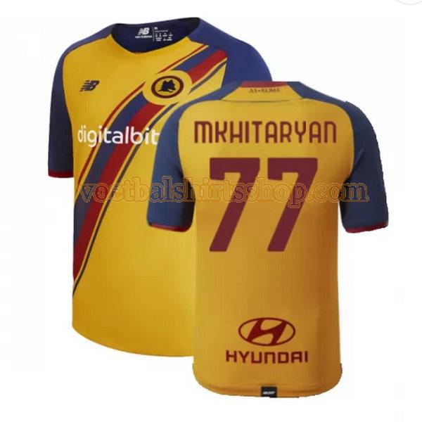 as roma voetbalshirt mkhitaryan 77 fourth 2021 2022 mannen geel