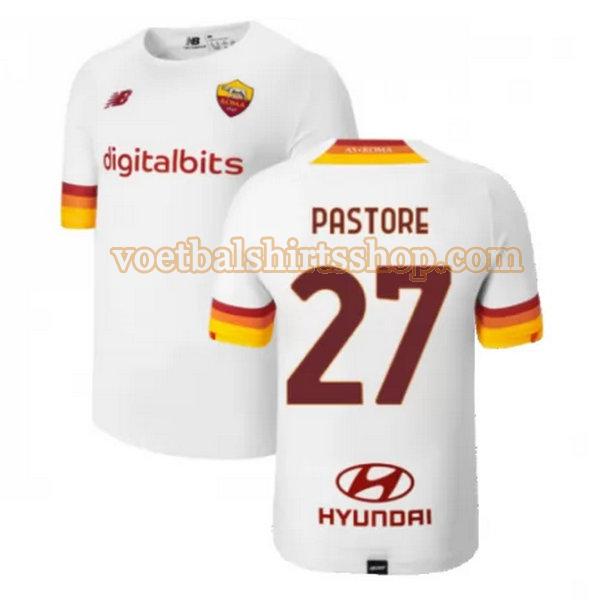 as roma voetbalshirt pastore 27 uit 2021 2022 mannen wit