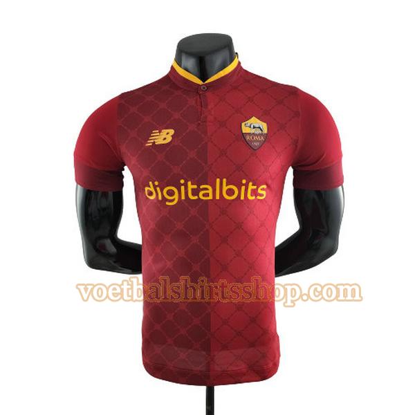 as roma voetbalshirt thuis 2022 2023 mannen player rood