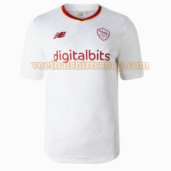 as roma voetbalshirt uit 2022 2023 mannen thailand wit