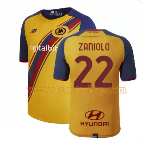 as roma voetbalshirt zaniolo 22 fourth 2021 2022 mannen geel