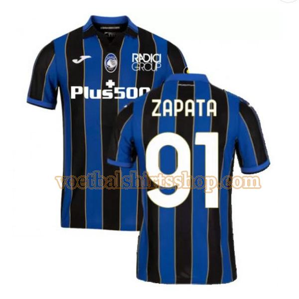 atalanta voetbalshirt zapata 91 thuis 2021 2022 mannen blauw zwart