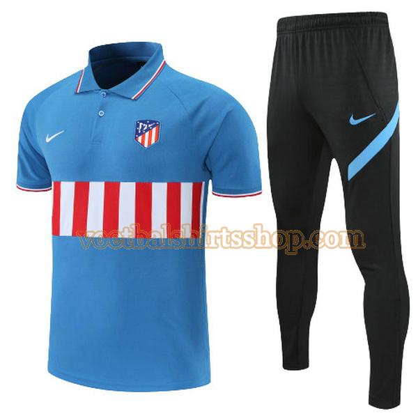 atletico madrid polo 2022 mannen set blauw rood
