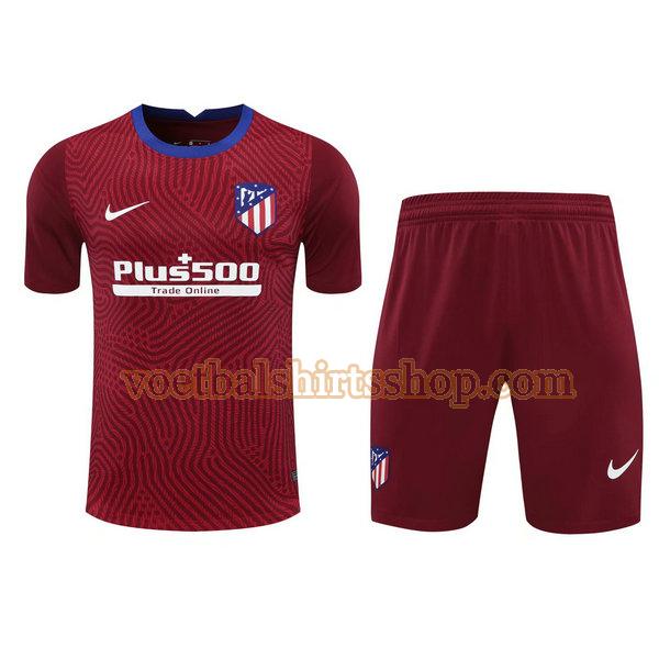 atletico madrid voetbalshirt+pantalón doelman 2021 mannen rood