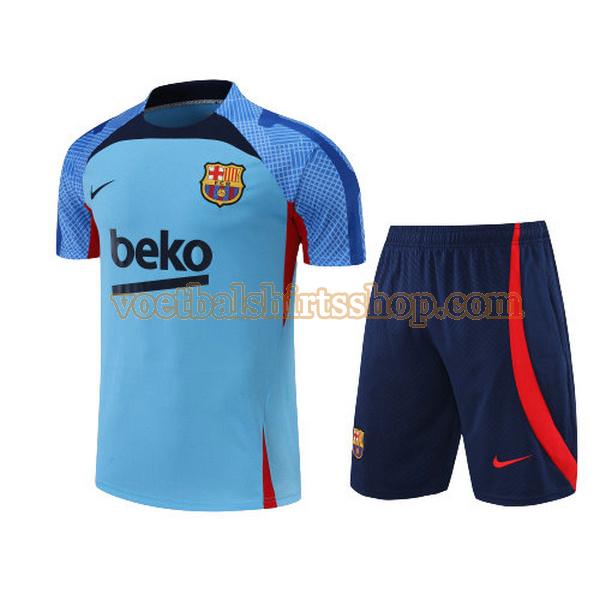 barcelona voetbalshirt training 2022 2023 mannen set blauw
