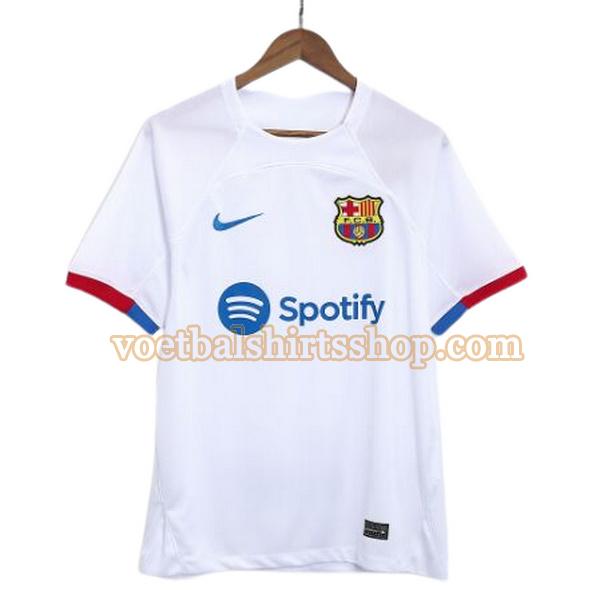 barcelona voetbalshirt uit 2023 2024 mannen thailand wit