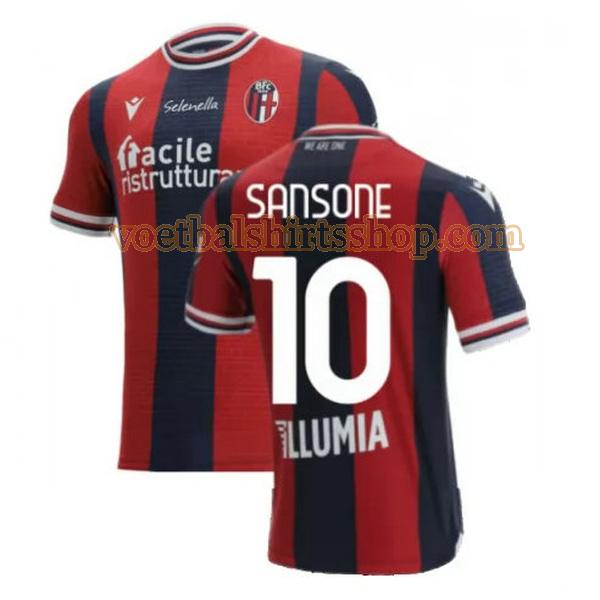 bologna voetbalshirt sansone 10 thuis 2021 2022 mannen rood blauw