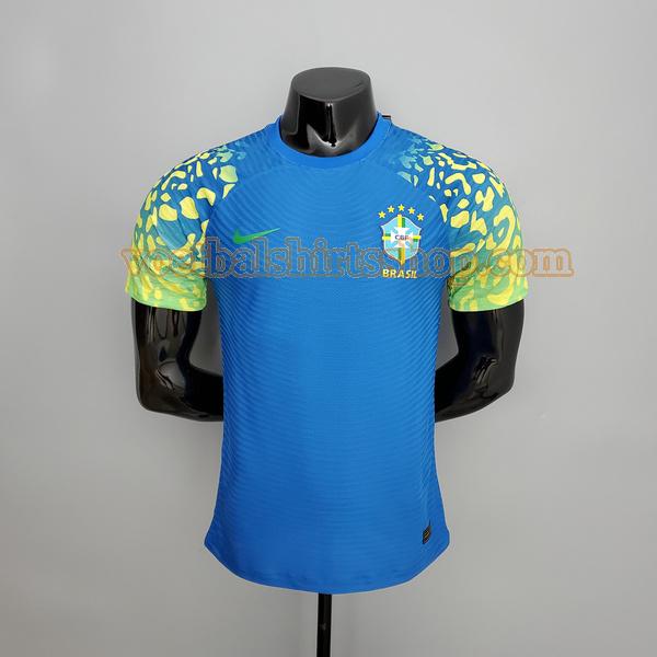 brazilië voetbalshirt futsal uit 2021 2022 mannen player blauw