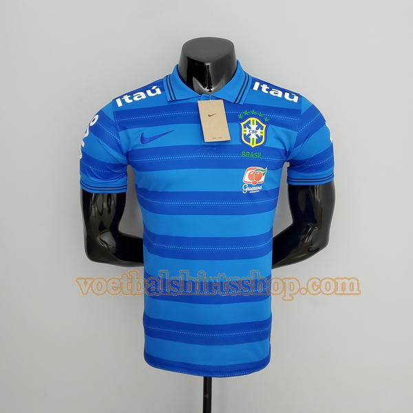 brazilië voetbalshirt futsal uit 2021 22 mannen player blauw