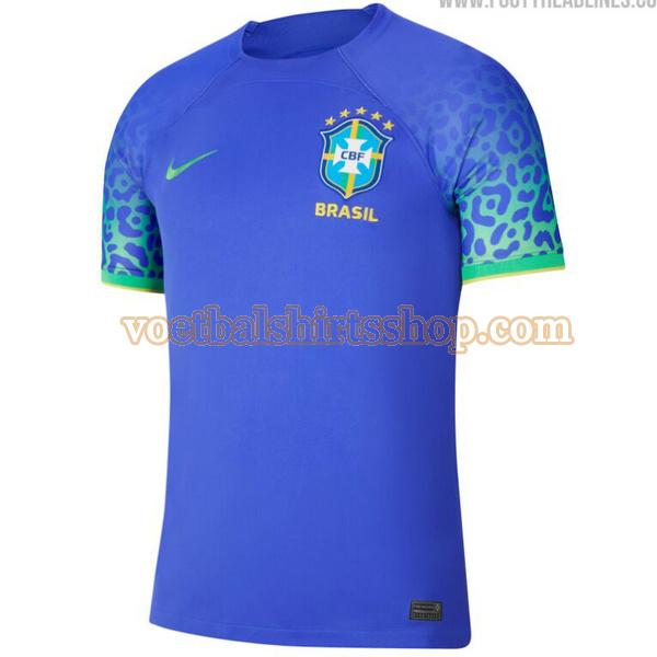 brazilië voetbalshirt uit 2022 2023 mannen thailand blauw