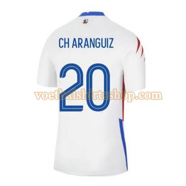 chili voetbalshirt ch aranguiz 20 uit 2020-2021 mannen wit