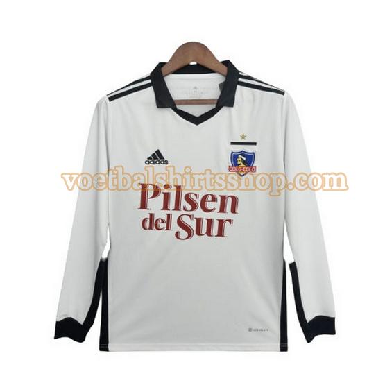 colo-colo voetbalshirt thuis 2022 2023 mannen lange mouwen wit