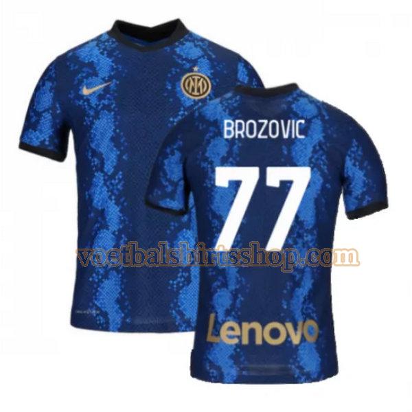 inter milan voetbalshirt brozovic 77 thuis 2021 2022 mannen blauw