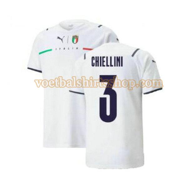 italië voetbalshirt chiellini 3 uit 2021 2022 mannen wit