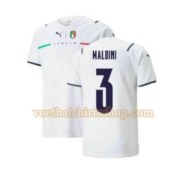 italië voetbalshirt maldini 3 uit 2021 2022 mannen wit
