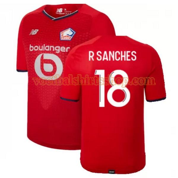 lille osc voetbalshirt r sanches 18 thuis 2021 2022 mannen rood