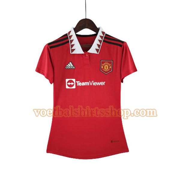 manchester united shirt thuis 2022 2023 dames rood