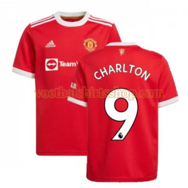 manchester united voetbalshirt charlton 9 thuis 2021 2022 mannen rood
