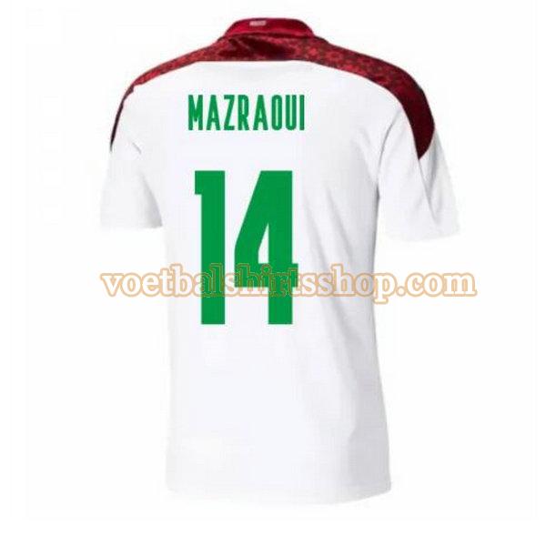 marokko voetbalshirt mazraoui 14 uit 2020-2021 mannen wit