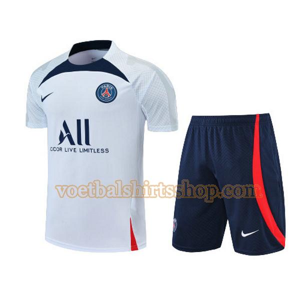 paris saint germain voetbalshirt training 2022 2023 mannen set wit blauw