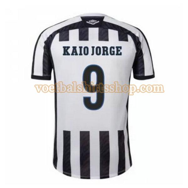 santos fc voetbalshirt kaio jorge 9 uit 2020-2021 mannen zwart wit