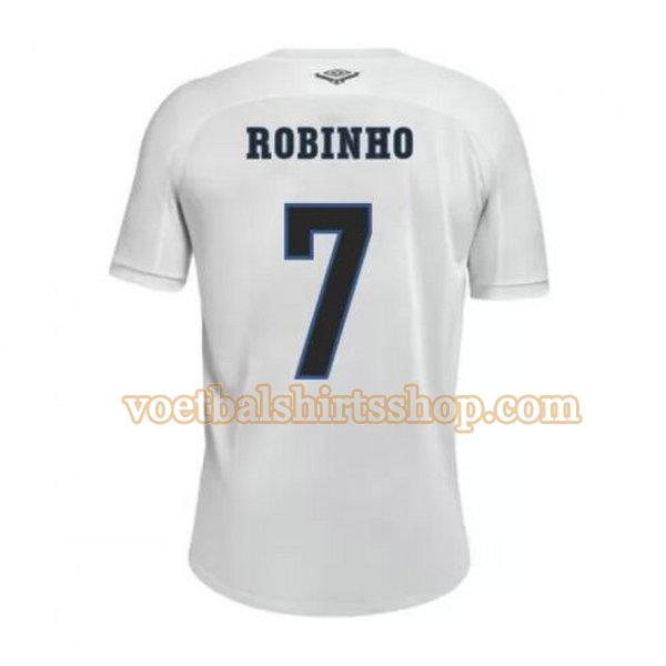 santos fc voetbalshirt robinho 7 thuis 2020-2021 mannen wit