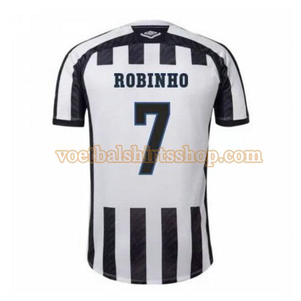 santos fc voetbalshirt robinho 7 uit 2020-2021 mannen zwart wit