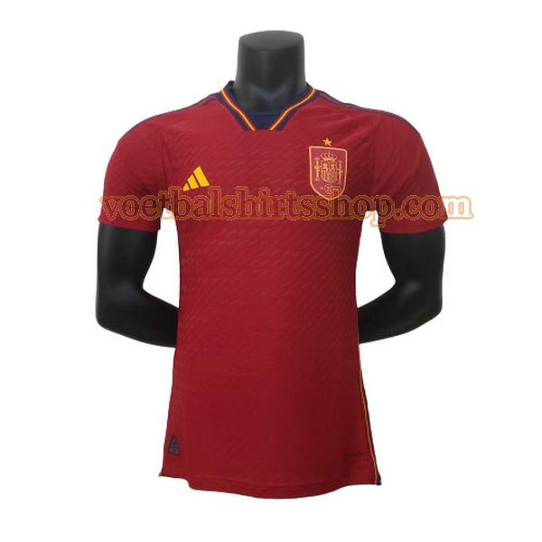 spanje shirt thuis 2022 mannen player rood