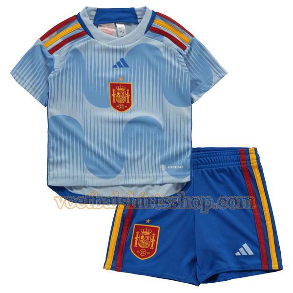 spanje voetbalshirt uit 2022 kinderen blauw