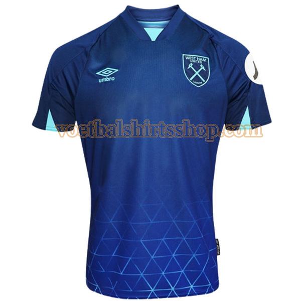 west ham united voetbalshirt 3e 2023 2024 mannen thailand blauw