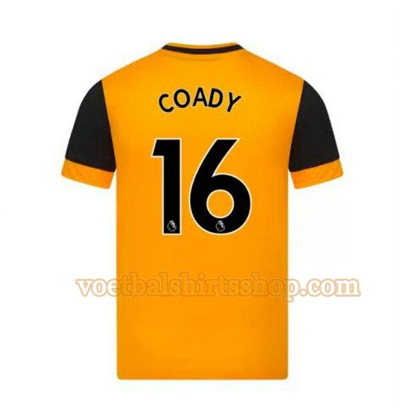 wolves voetbalshirt coady 16 thuis 2020-2021 mannen geel