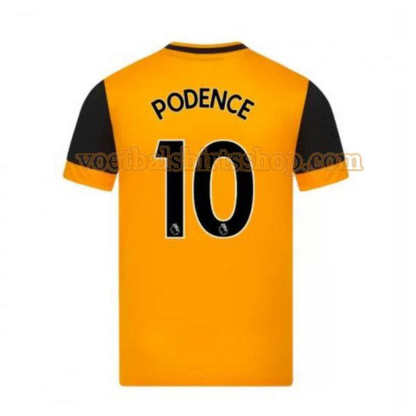 wolves voetbalshirt podence 10 thuis 2020-2021 mannen geel