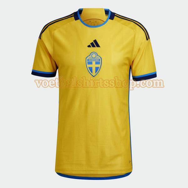 zweden voetbalshirt thuis 2022 mannen thailand geel