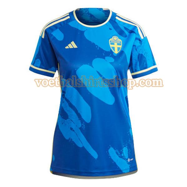zweden voetbalshirt uit 2023 dames blauw