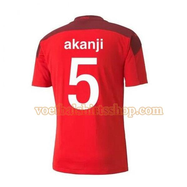zwitserland voetbalshirt akanji 5 thuis 2020-2021 mannen rood