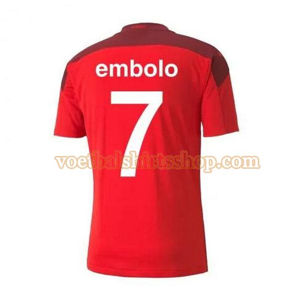zwitserland voetbalshirt embolo 7 thuis 2020-2021 mannen rood